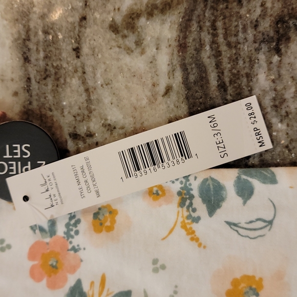 Nicole Miller Coral Floral 2 Pc Footed Pajama - Picture 8 of 8